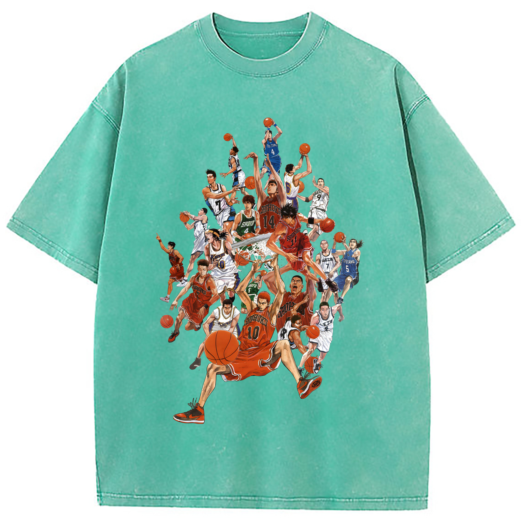（画像用） SLAM DUNK／スラムダンク 綿100% ヴィンテージ風 半袖Tシャツ（フロントプリント）
